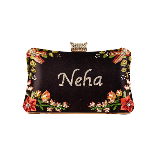 Customised Name Embroidery Highlight Party Clutch