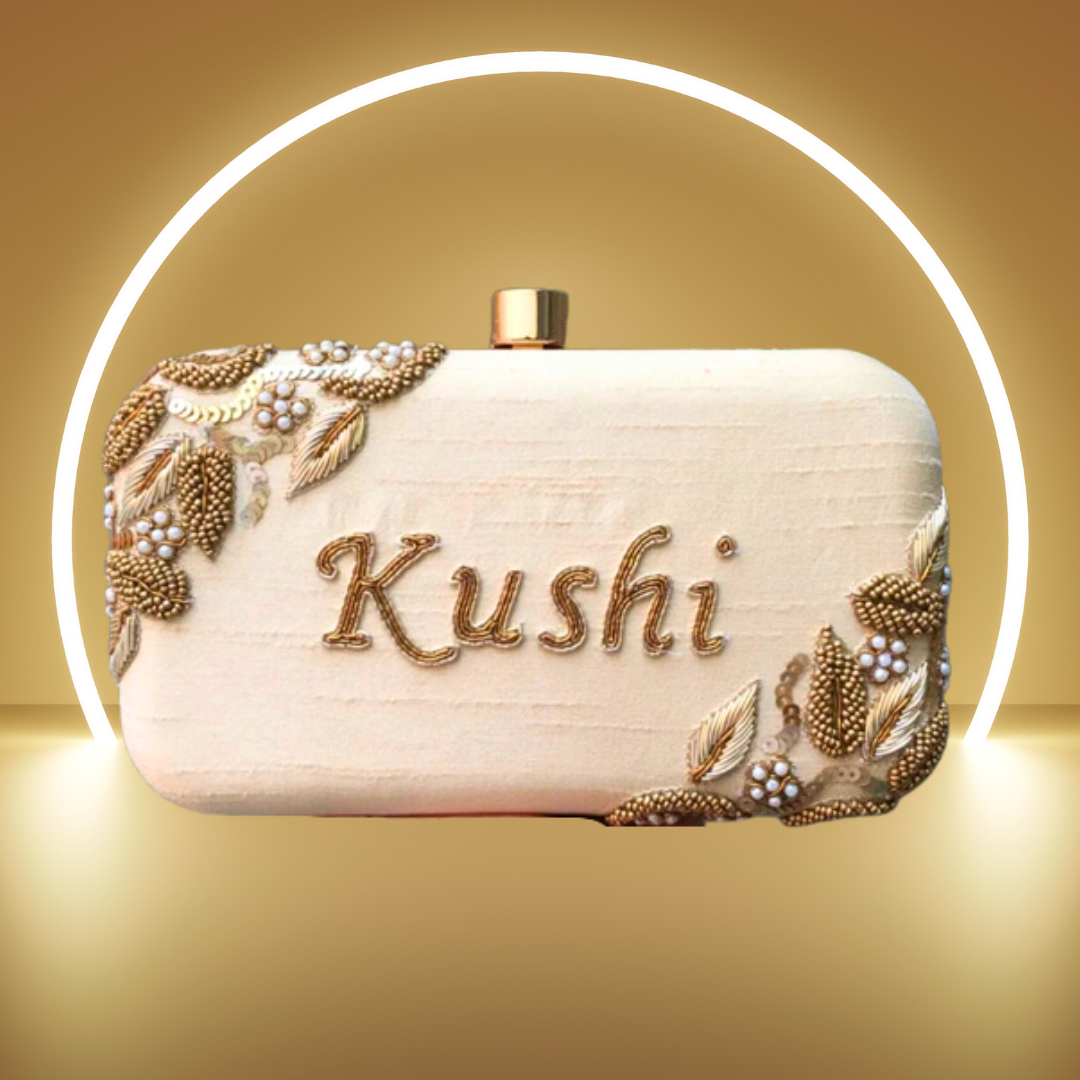 Embroidery Name Clutch