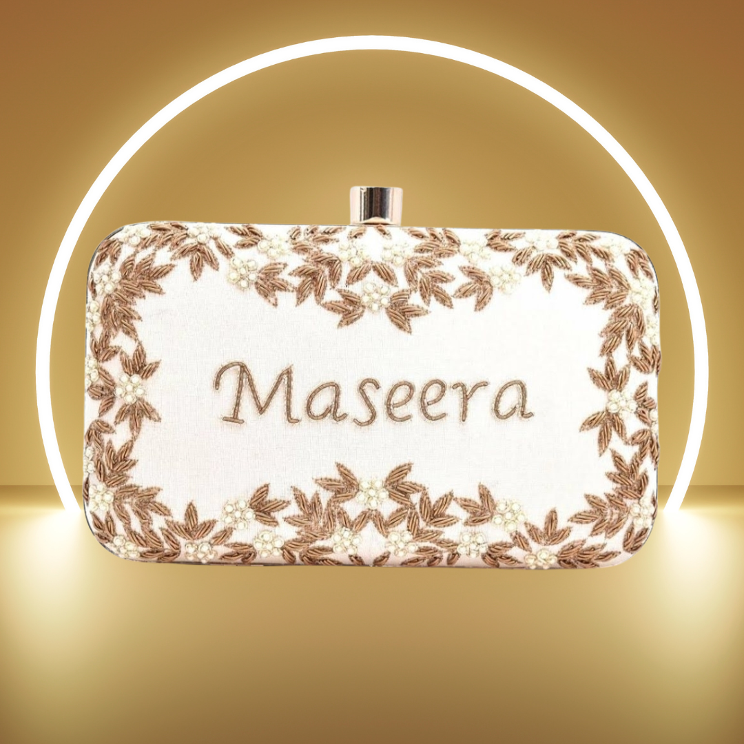 Embroidery Name Clutch