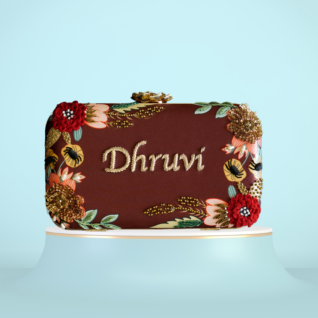 Customized Embroidery Name Highlight Party Clutch