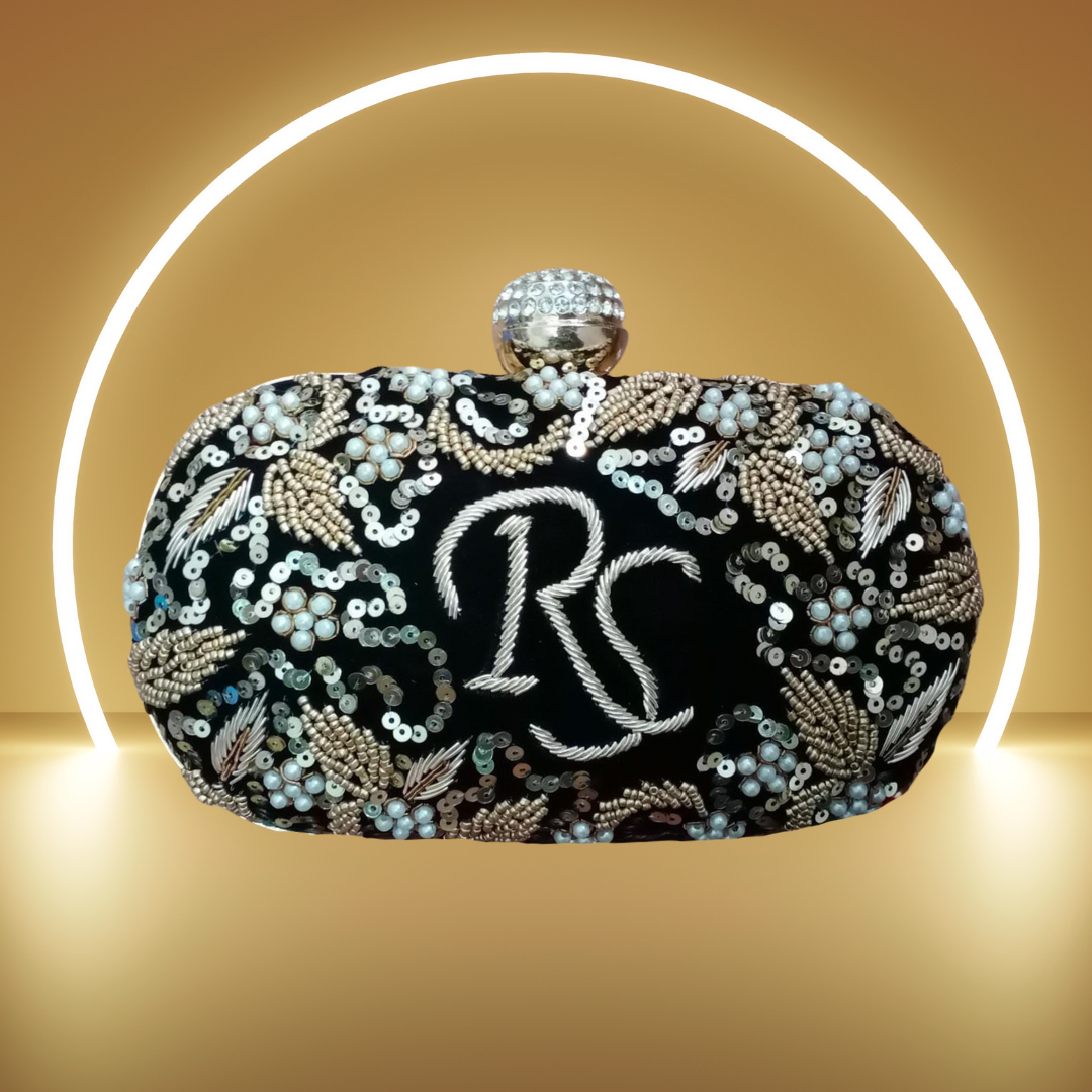 Embroidery Name Clutch