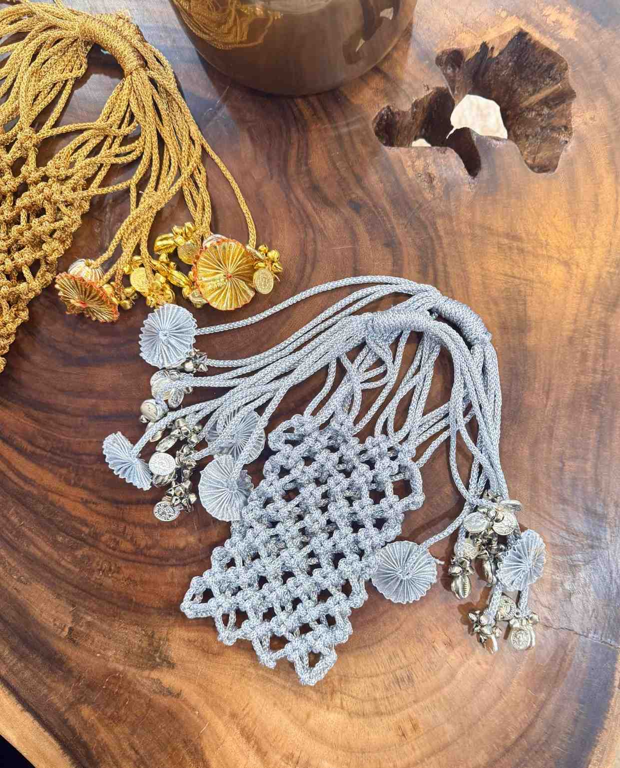 Knotted Macrame Party Mobile Carry Bag