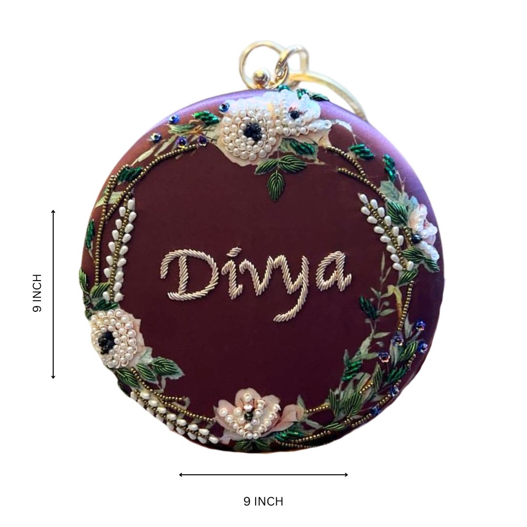 Customised Name Round Highlight Party Clutch