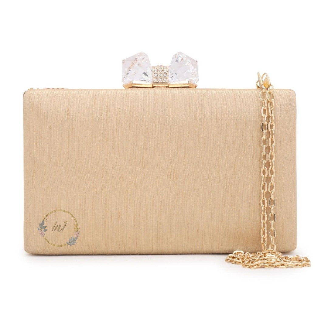 Golden Embroidery Wedding Party Clutch Bag for Women