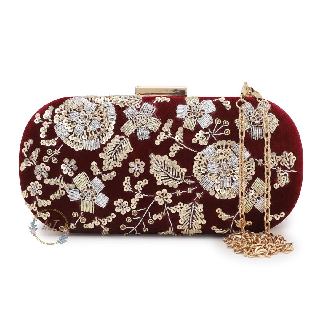 Bridal Customised Embroidery Name Women Clutch Bag