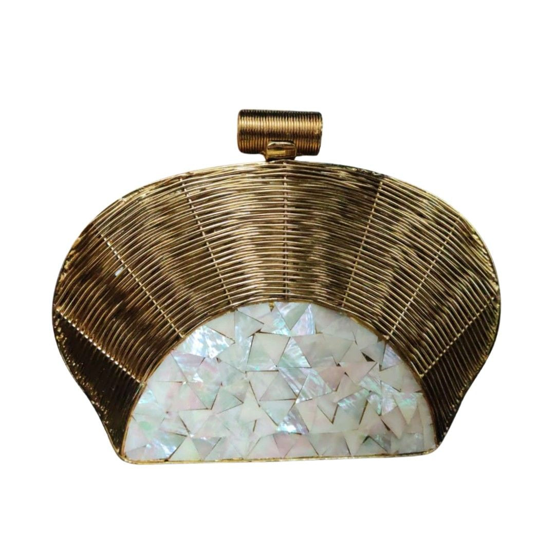 Brass Mother of pearl Clutch