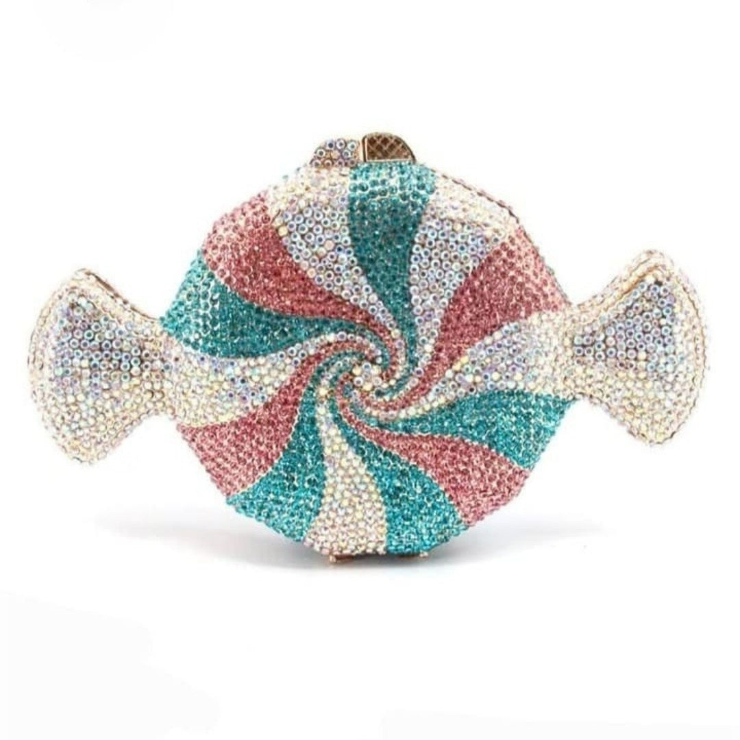 Toffee Rhinestone Crystal Clutch