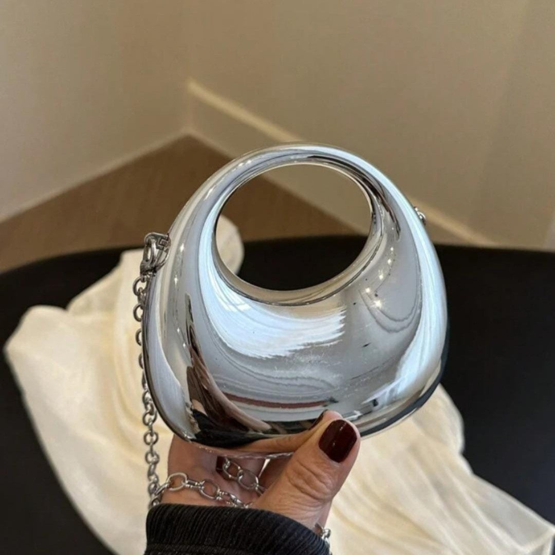 Silver Metallic Mini Party Clutch