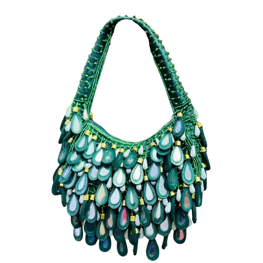 Mirror Embellished Evening Party Handbag