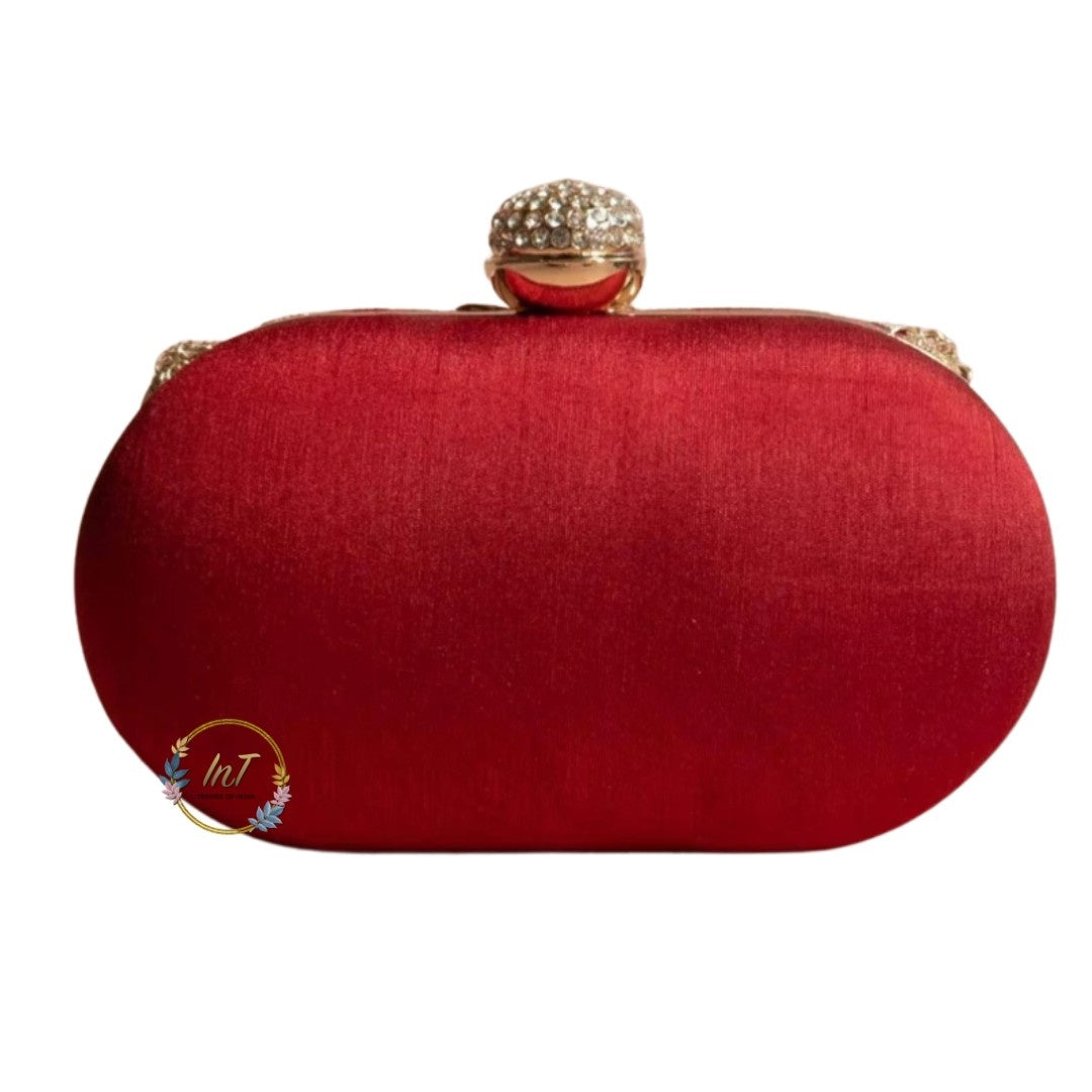 Red Embroidery Party Clutch Bag for Women