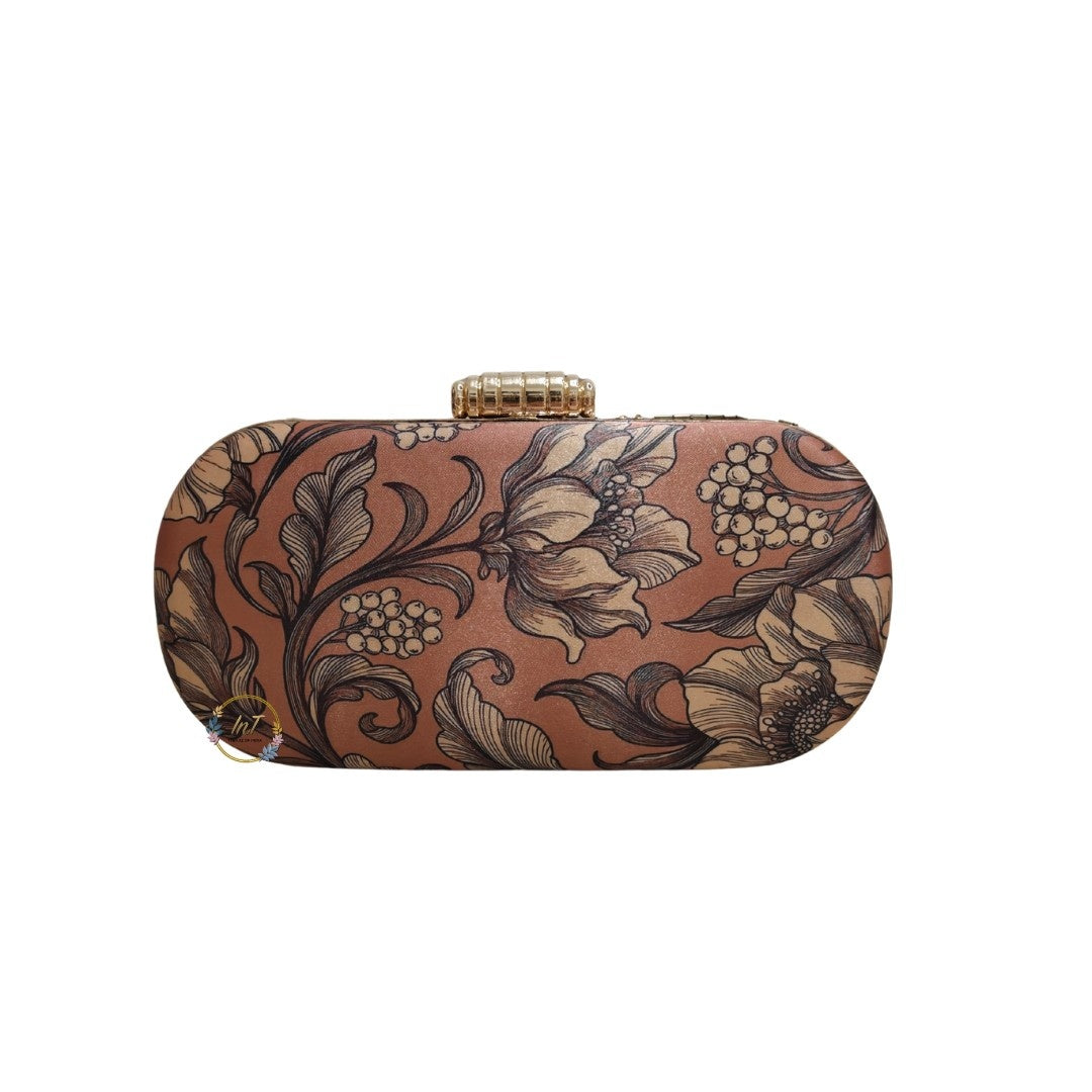 Printed Floral Embroidery Party Clutch Bag for Women