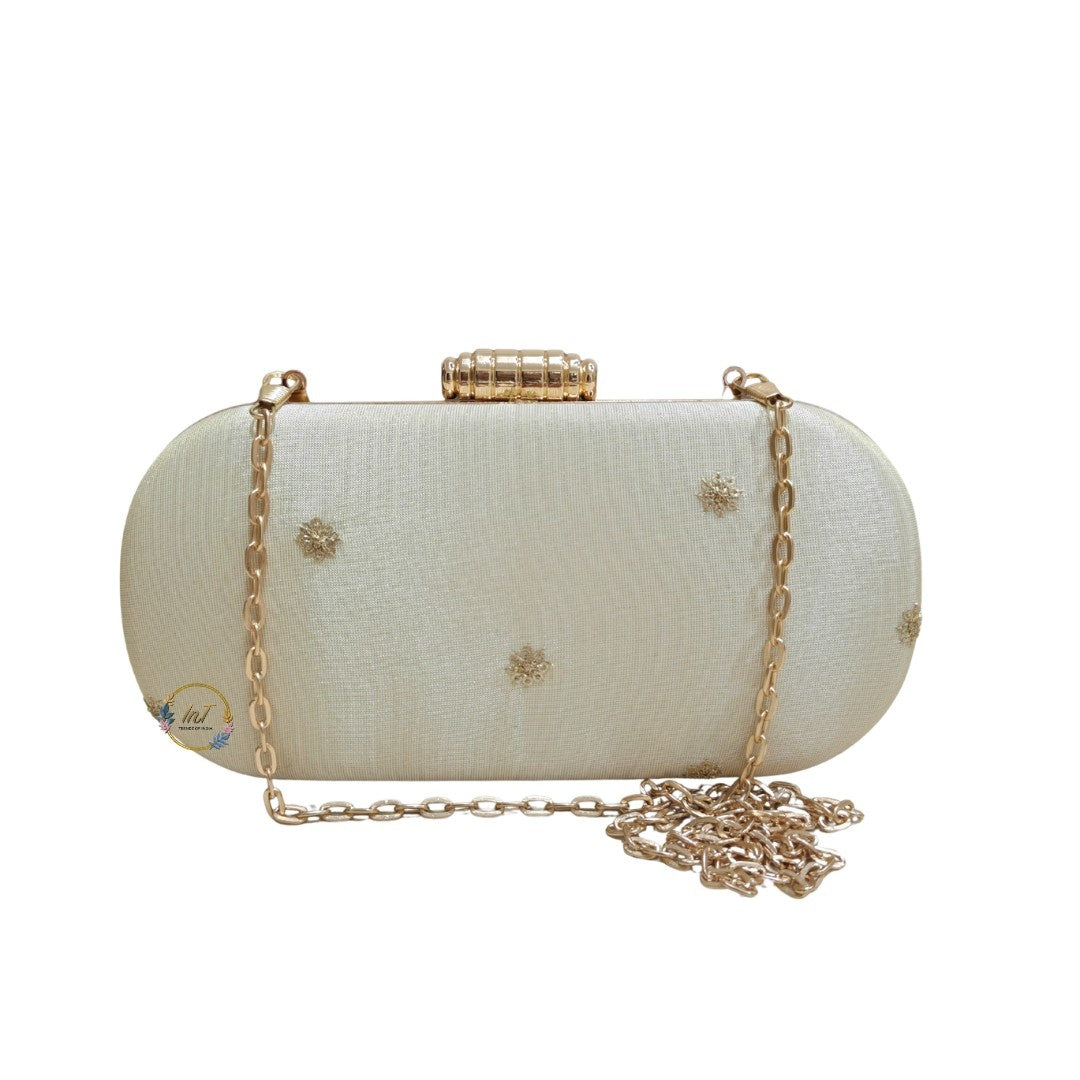Cream Party Clutch Bag for Women