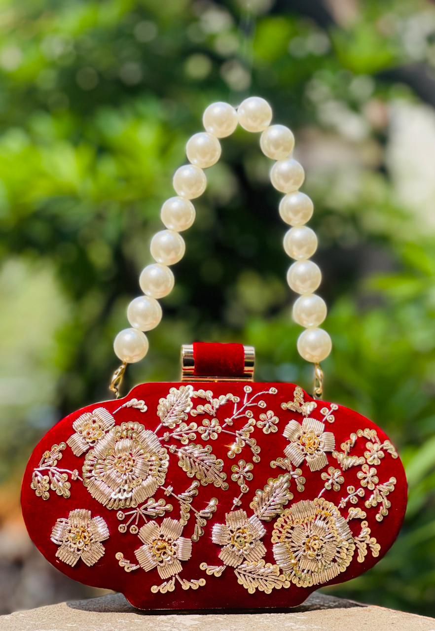 Embroidery Bridal Clutch Bag
