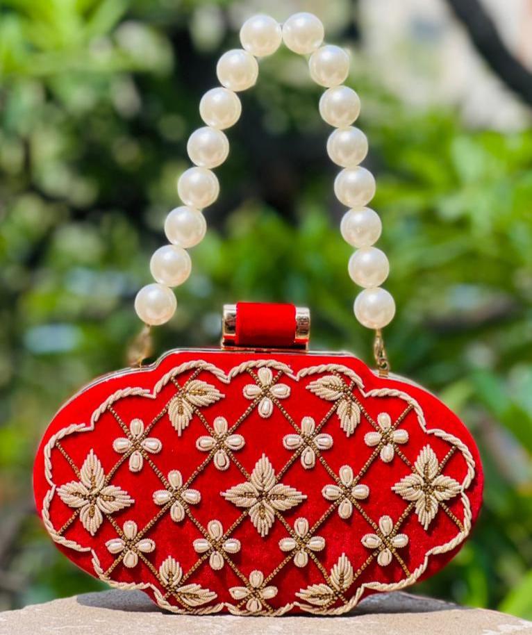 Embroidery Bridal Clutch Bag