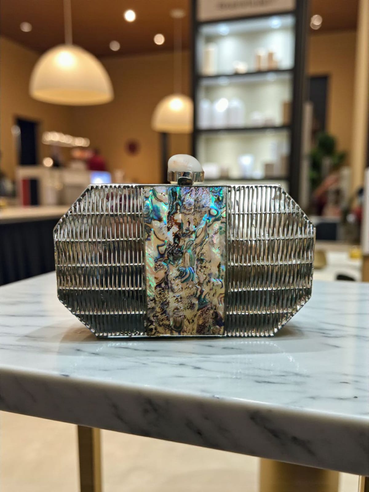 Brass Mother of pearl Clutch