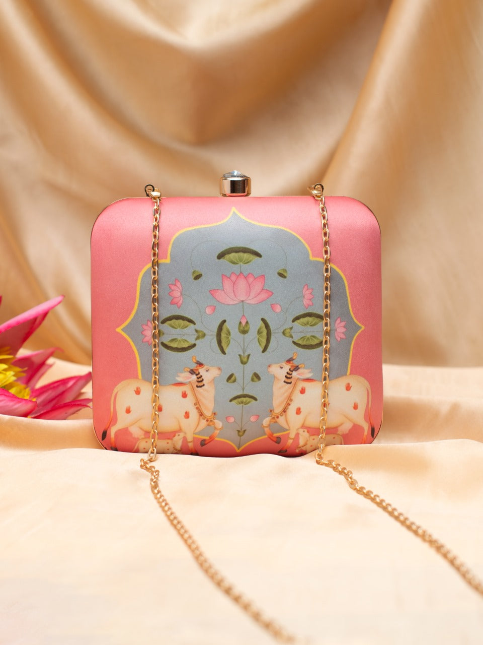 Pichwai Evening Party Clutch for Women