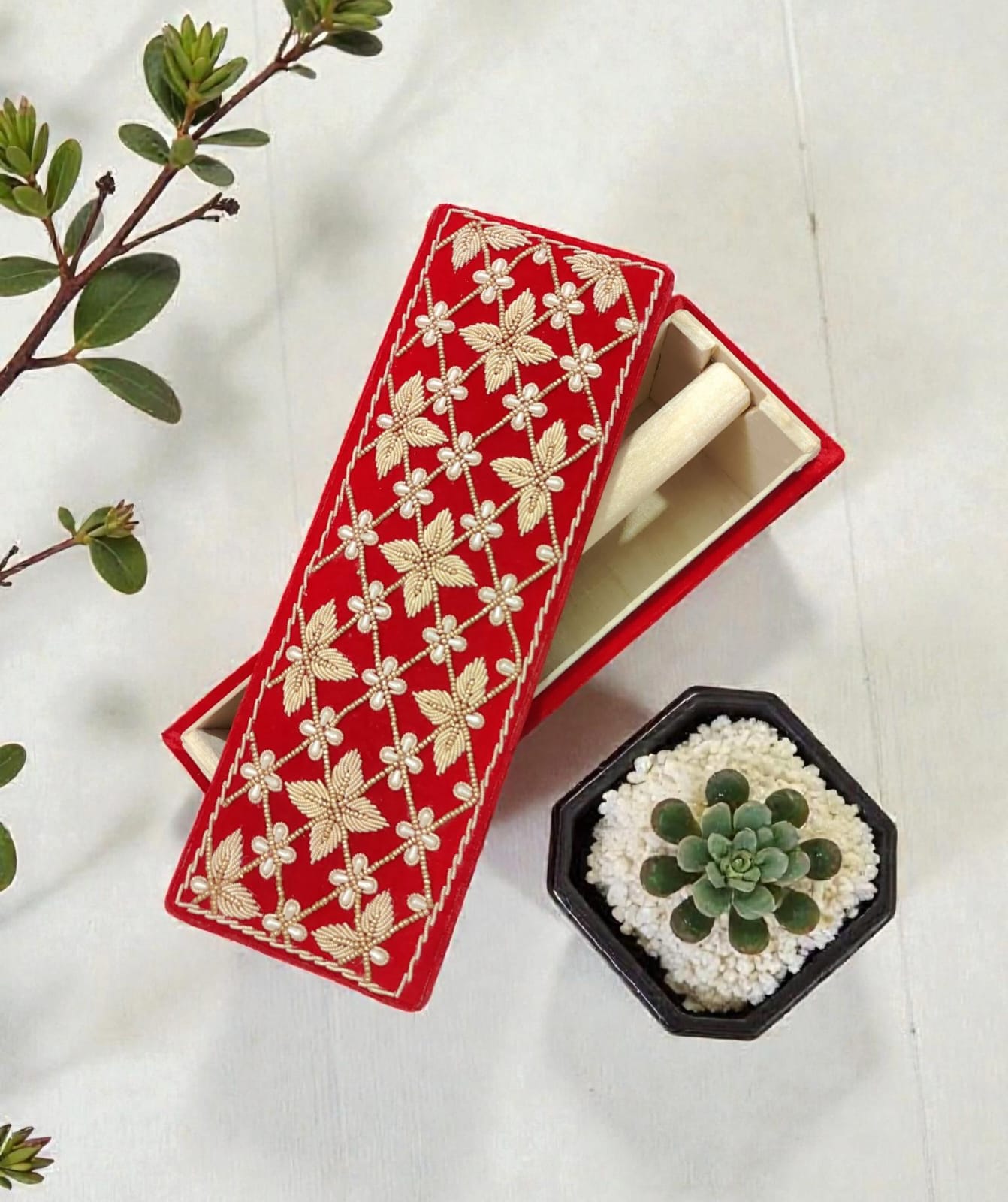 Bridal Customised Embroidery Name Bangle Box