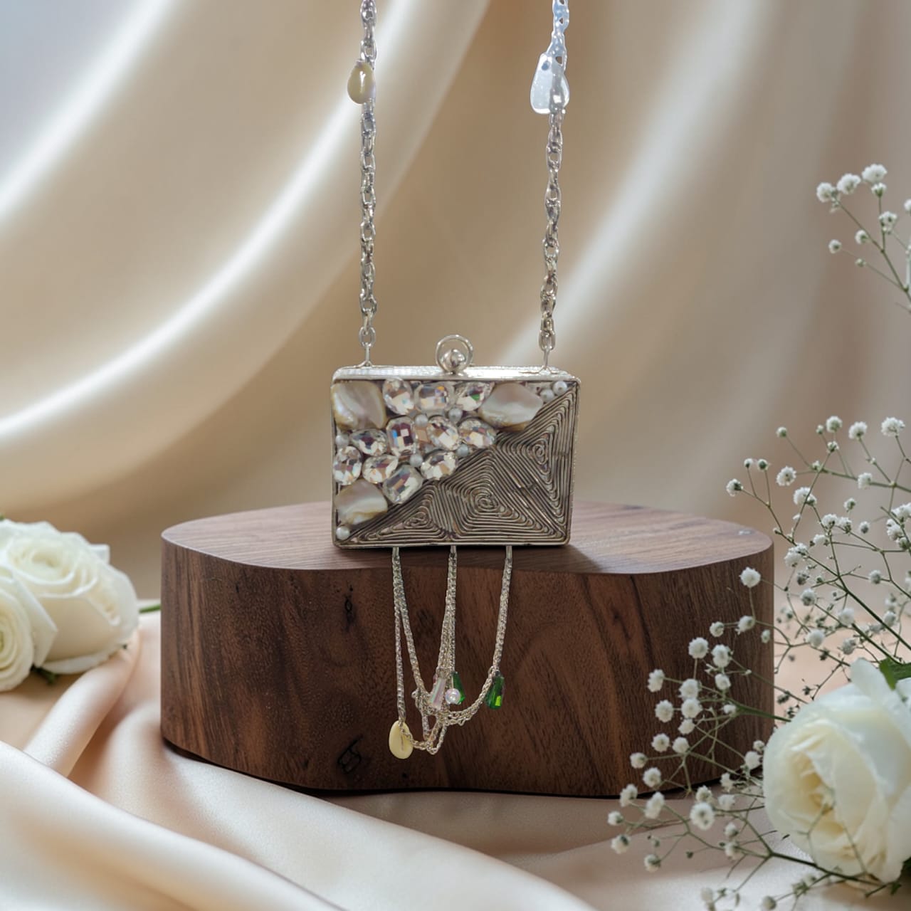 Silver Metallic Mini Party Clutch