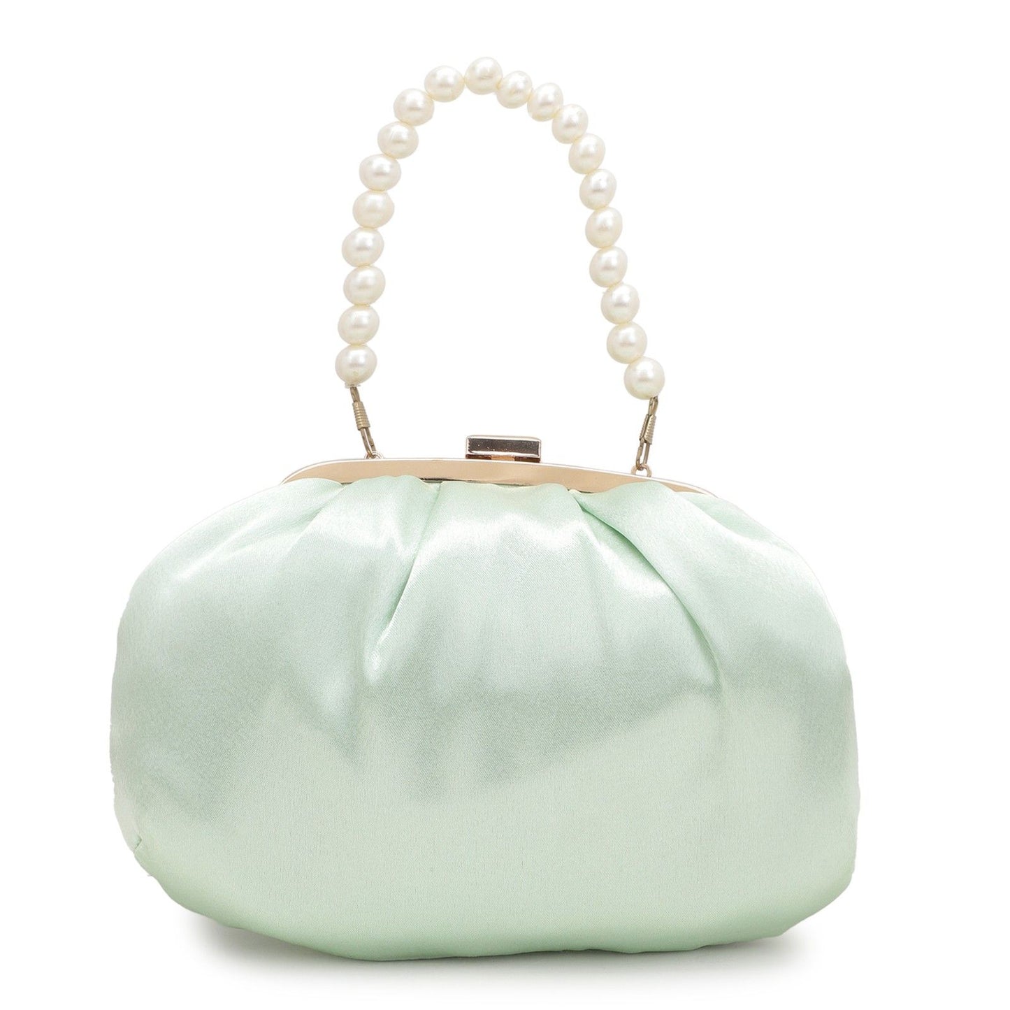 Pearl Handle Summer Floral Women Clutch Bag