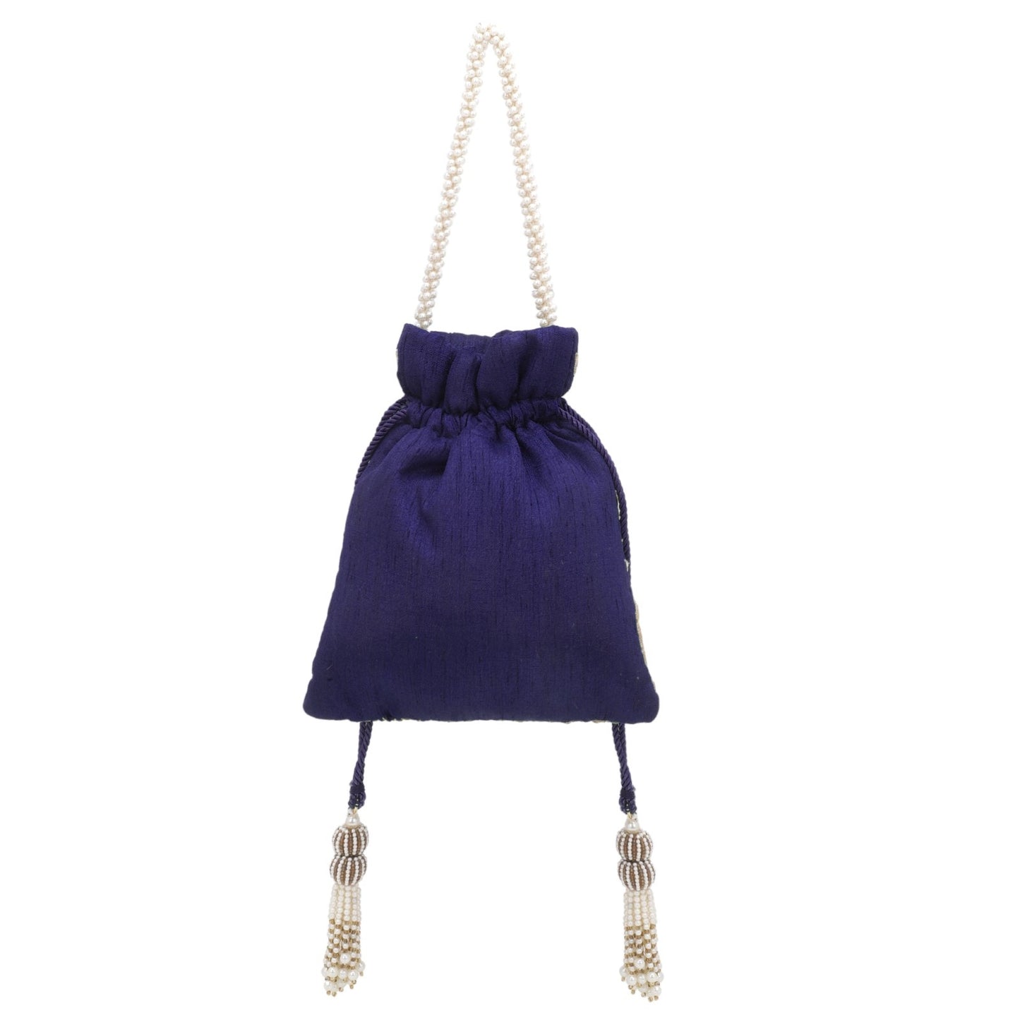 Designer Blue Silk Embroidery Wedding Potli Bag