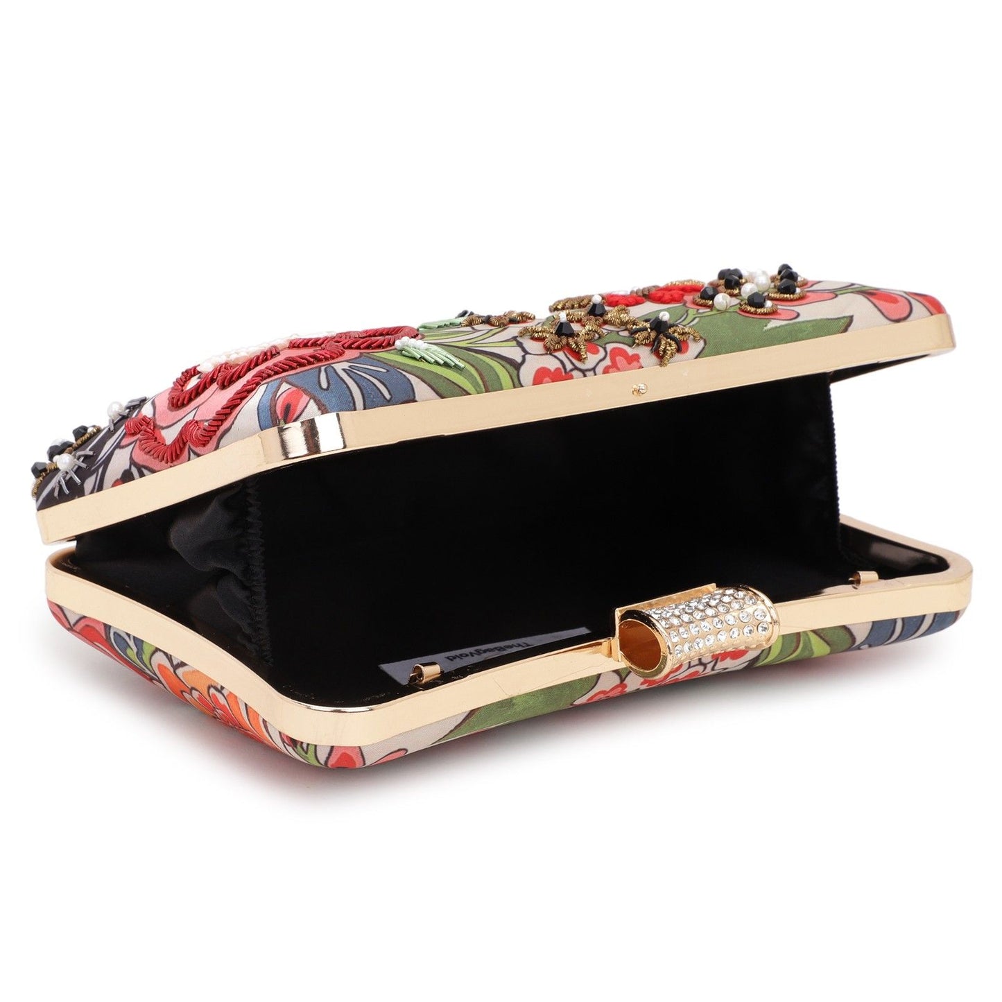 Printed Floral Embroidery Party Festive Clutch Bag for Women