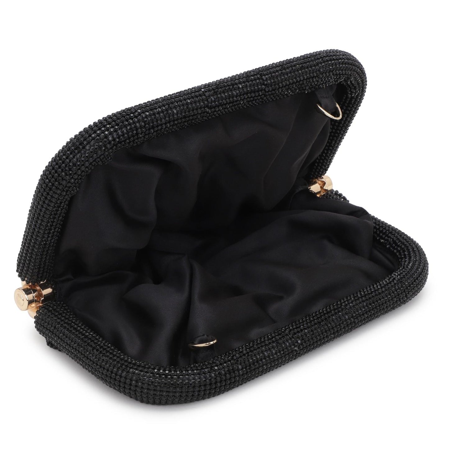 Black Crystal Rhinestone Party Clutch Bag