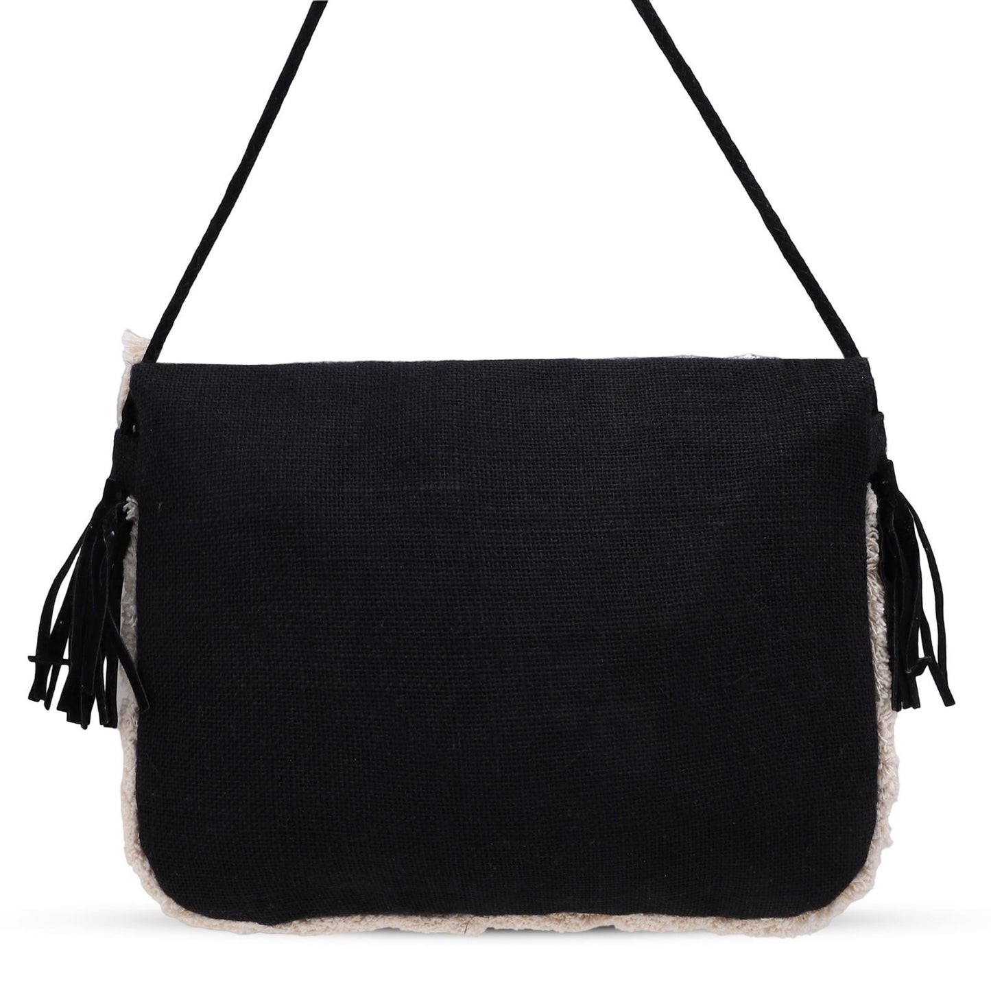 Boho Banjara Embellished Crossbody Black Bag – Handmade Bohemian Festival Purse