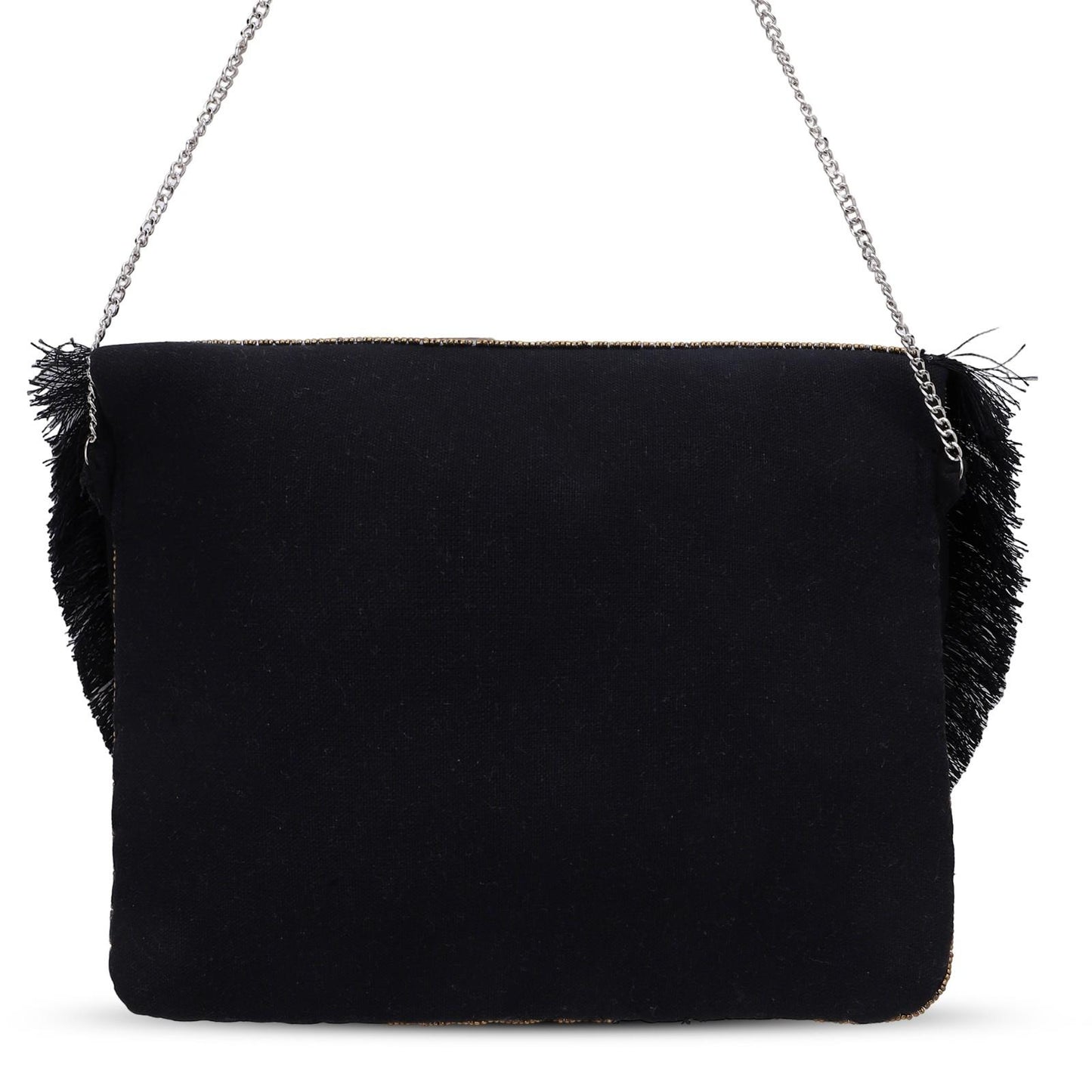 Boho Banjara Embellished Crossbody Black Bag – Handmade Bohemian Festival Purse