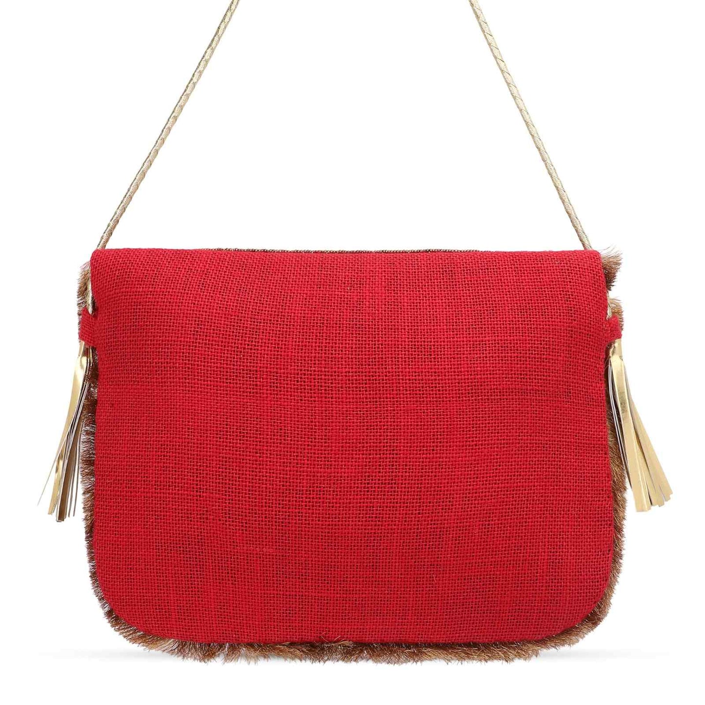 Boho Banjara Embellished Crossbody Red Bag – Handmade Bohemian Festival Purse