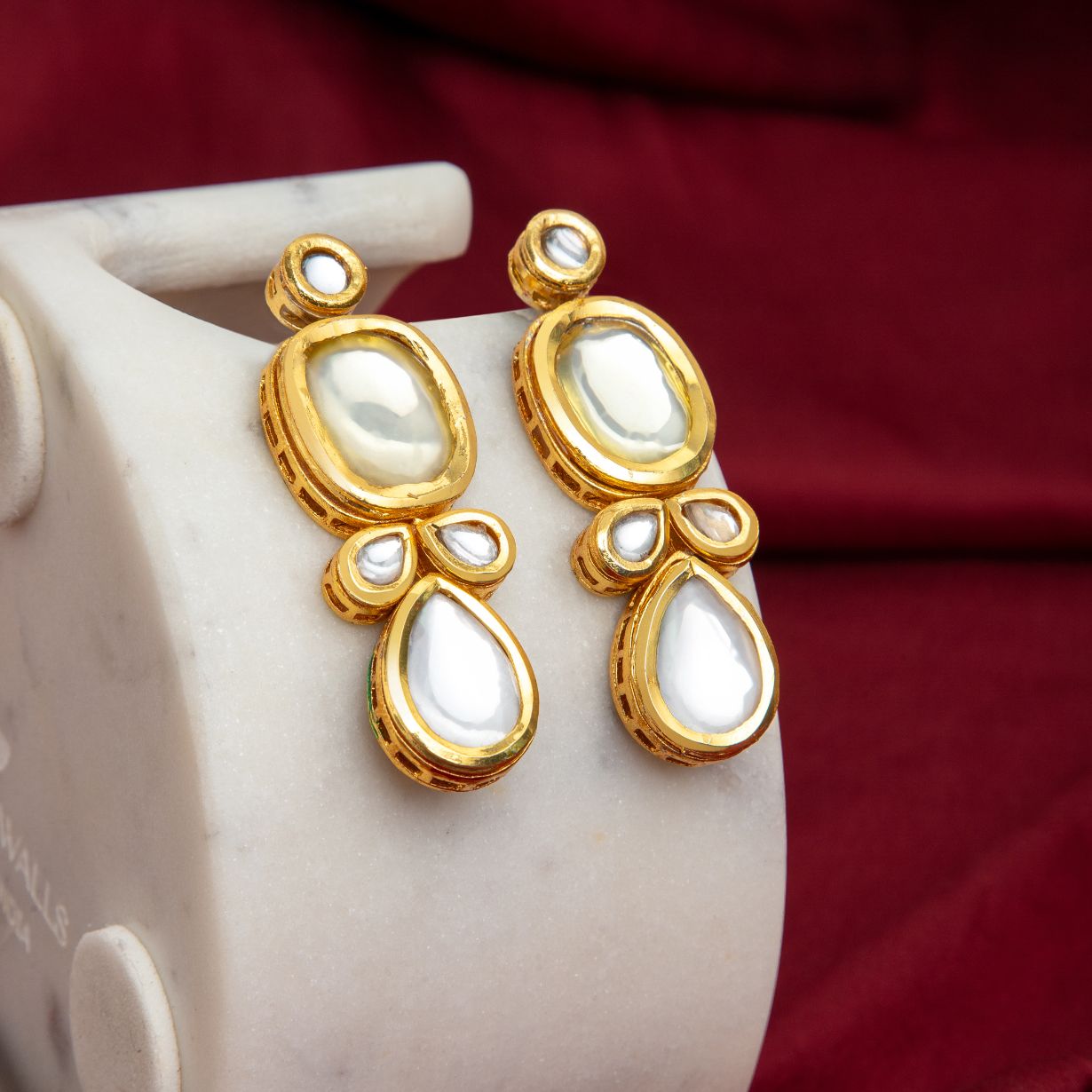 Kundan Drop Earrings - Indian Traditional Jewelry