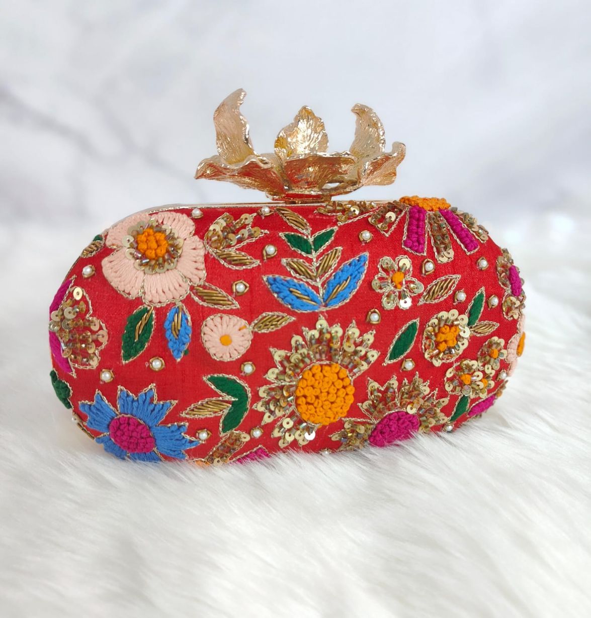 Designer Embroidery Bridal Clutch Bag