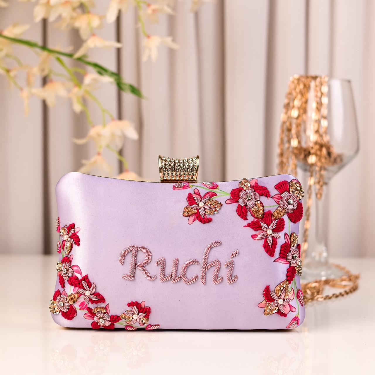 Customised Purple Party Sling Clutch Bag for Women