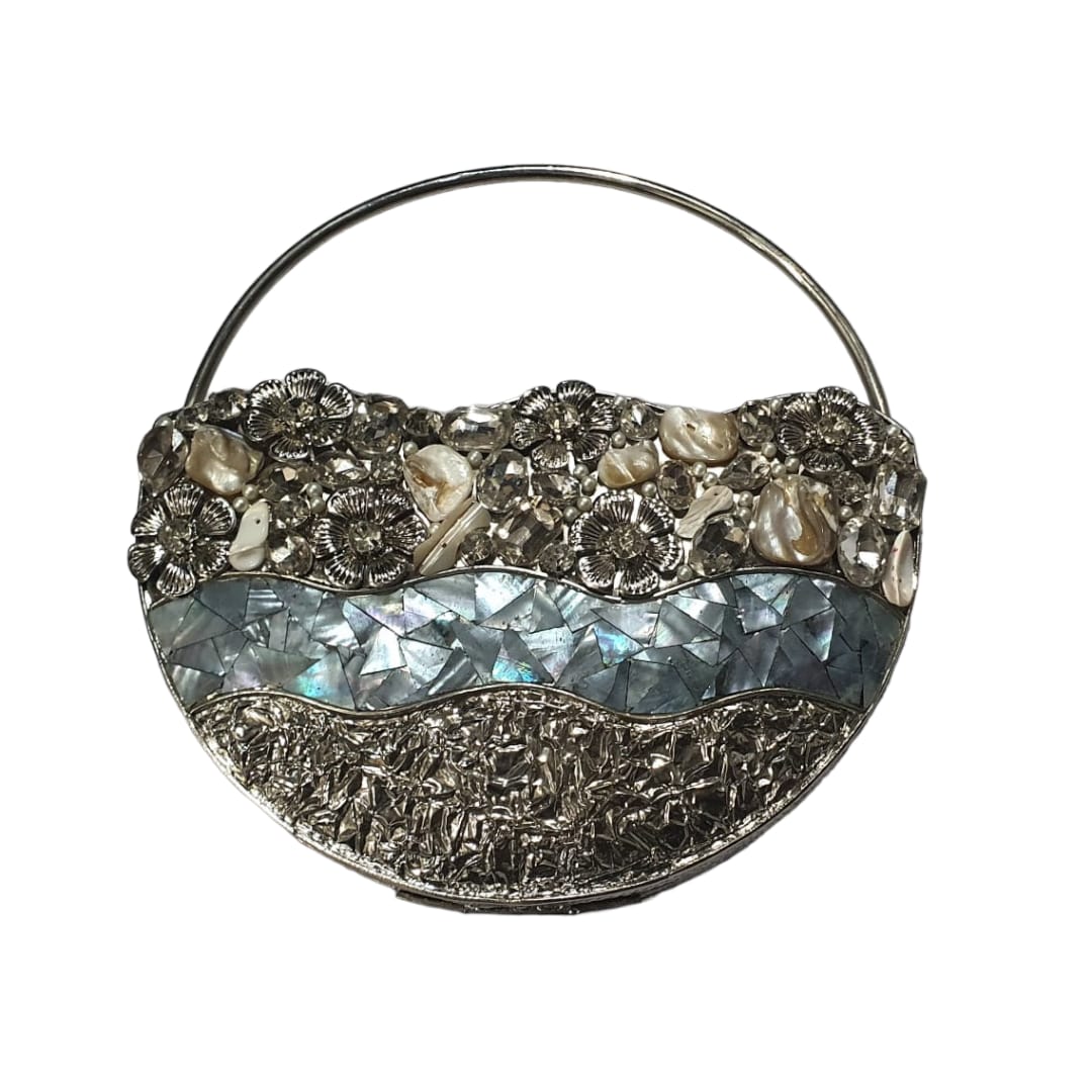 Designer Mother of Pearl Brass Clutch