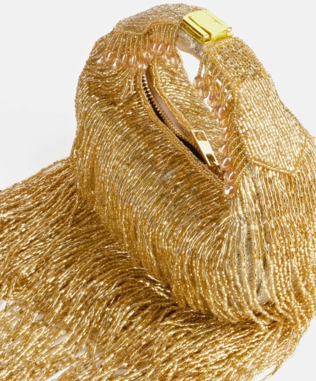 Golden Long Tasseled Embroidered Handbag for Wedding