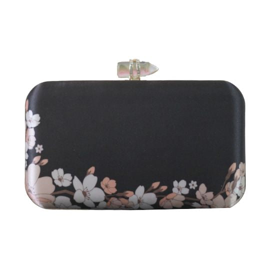 Customized Grey Embroidery Name Highlight Party Clutch