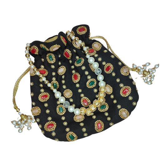 Multicolor Stone Party Potli Bag for Women
