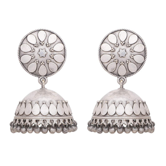 Oxidised Silver Jhumka Earrings– Traditional Ethnic Jewelry for Women & Girls