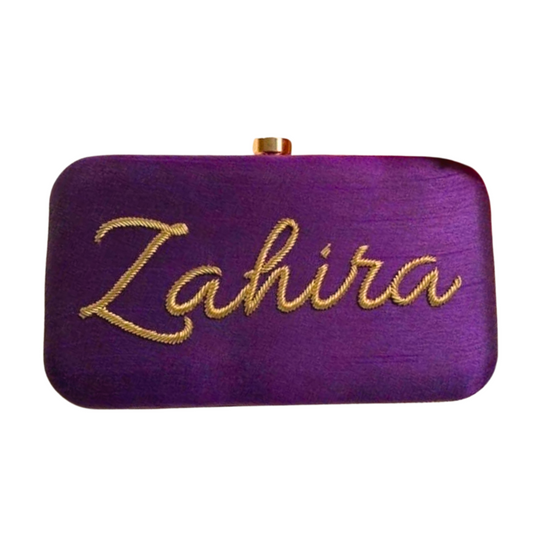 Embroidery Name Clutch