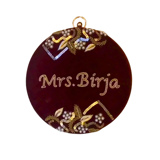 Embroidery Name Clutch