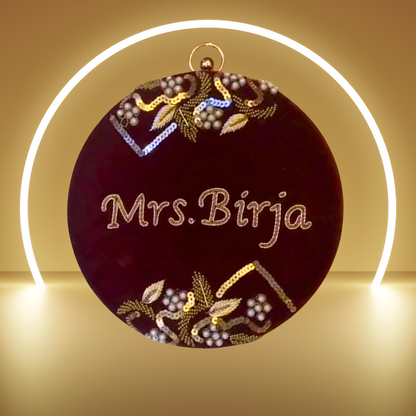 Embroidery Name Clutch