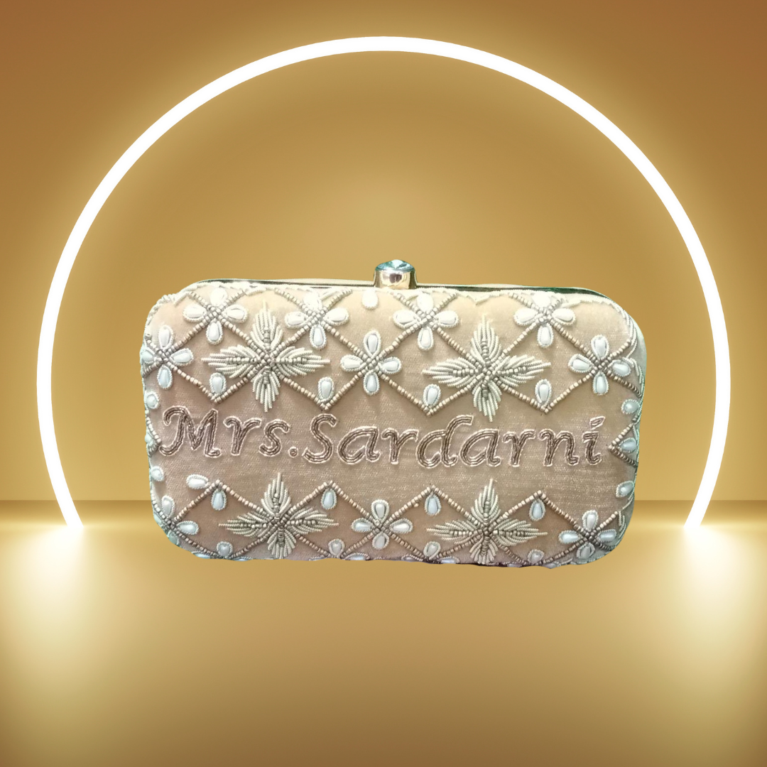 Embroidery Name Clutch
