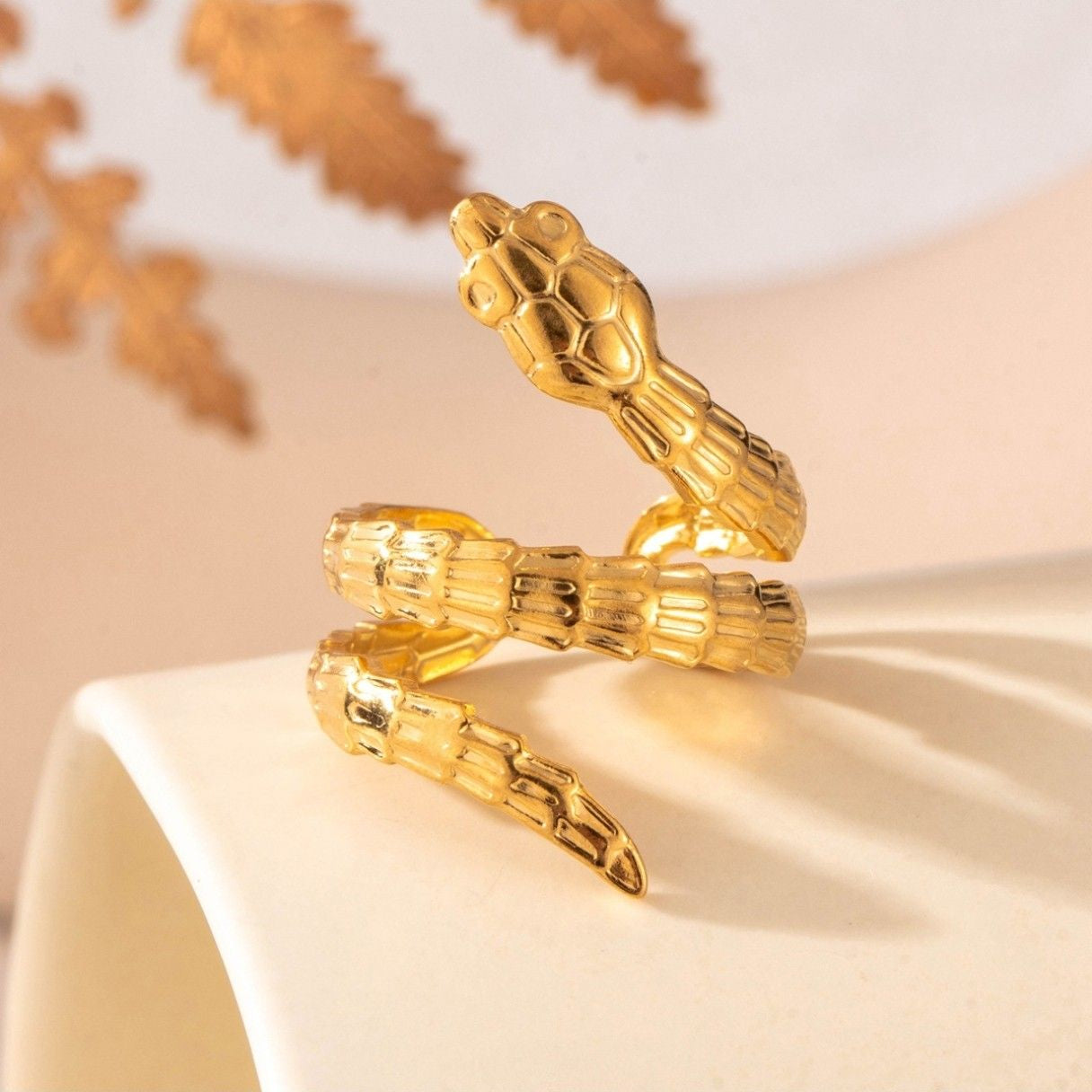 Gold Plated Korean Snake Ring