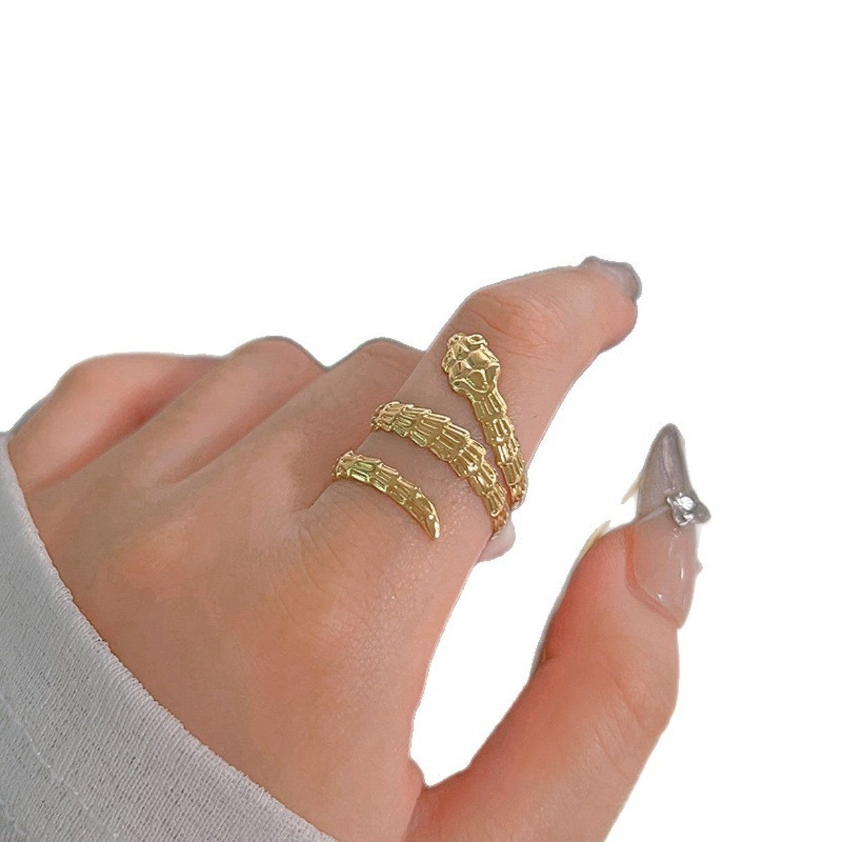 Gold Plated Korean Snake Ring