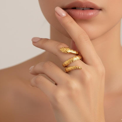 Gold Plated Korean Snake Ring