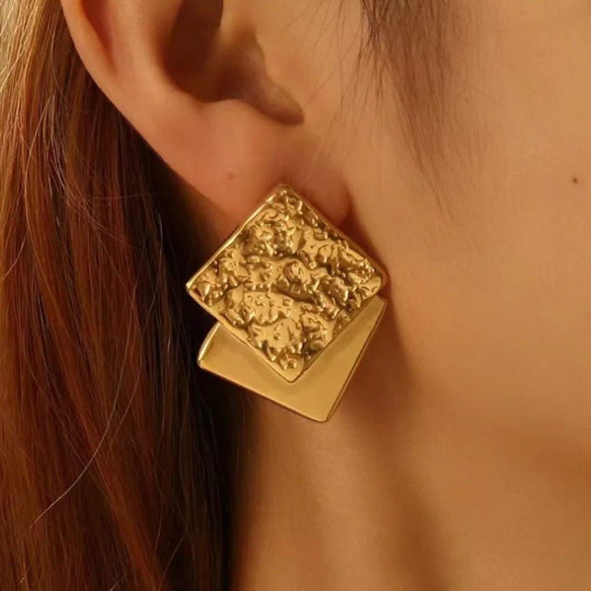 Gold Plated Korean Top Earrings