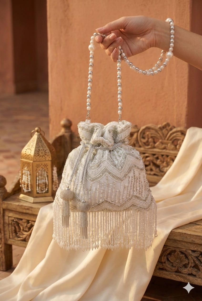 Bead Tassel Potli Bag for Evening Party