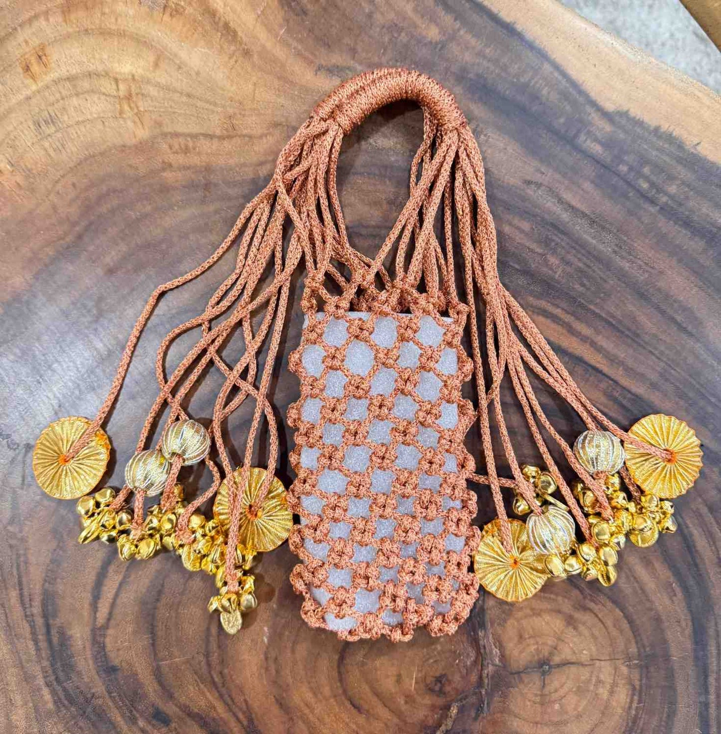 Knotted Macrame Party Mobile Carry Bag