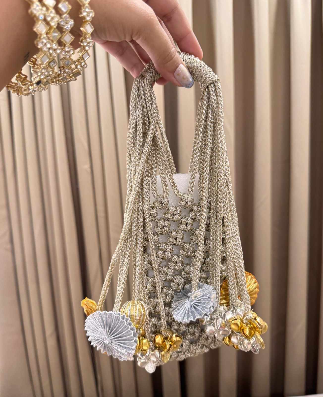 Knotted Macrame Party Mobile Carry Bag