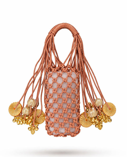 Knotted Macrame Party Mobile Carry Bag