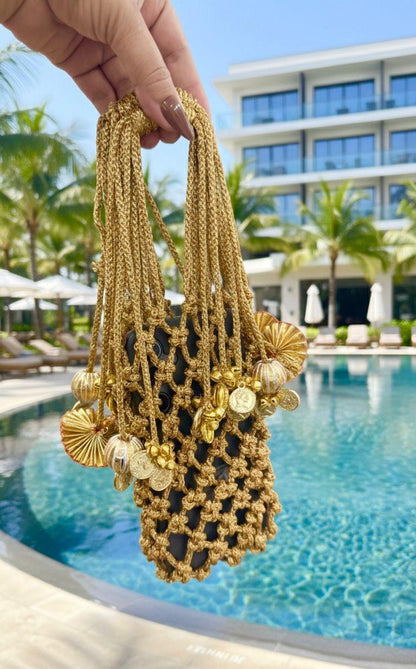 Knotted Macrame Party Mobile Carry Bag